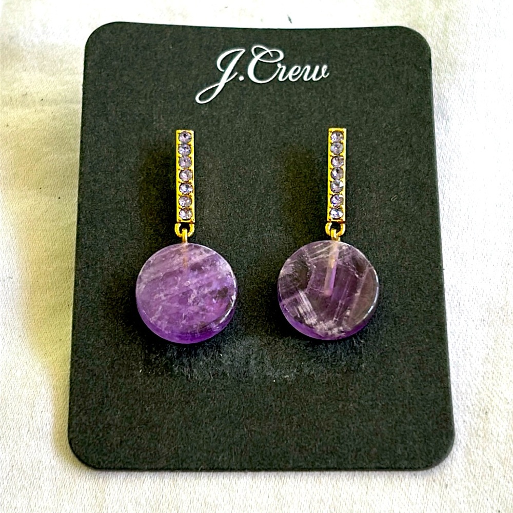 J. Crew Purple Acrylic Drop Earrings NWT